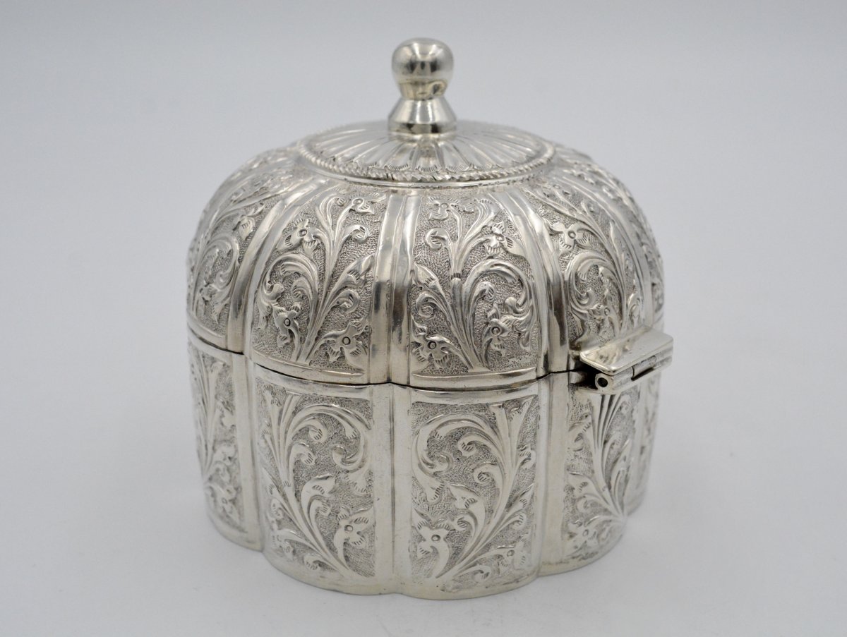 Betel Box In Silver, India Around 1900-photo-2