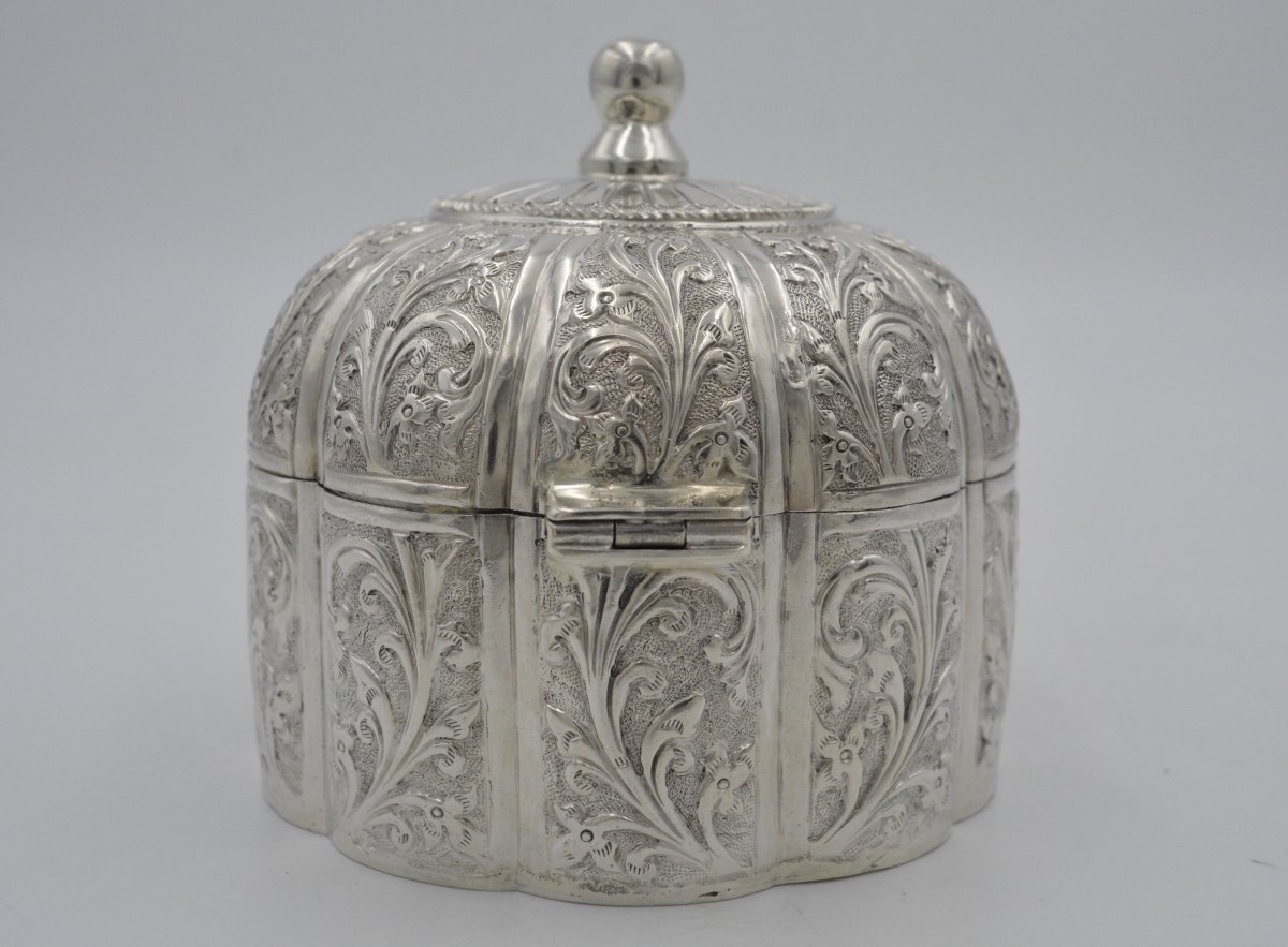 Betel Box In Silver, India Around 1900-photo-3