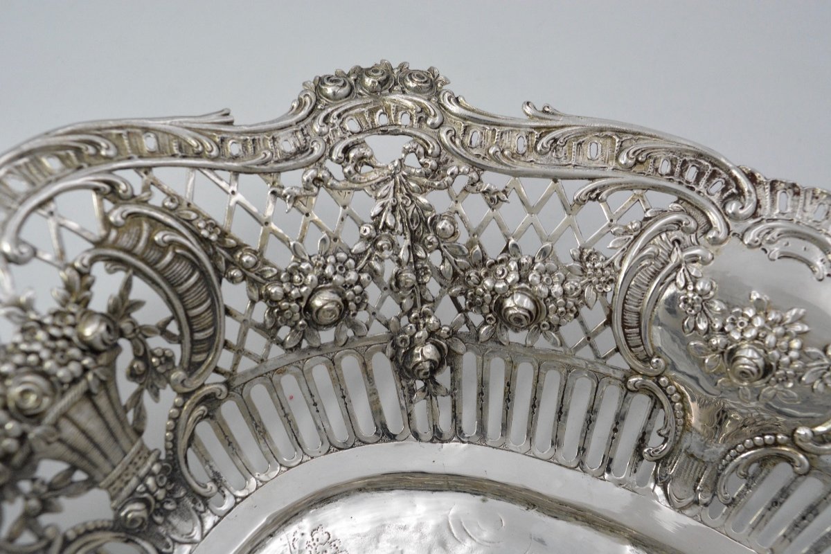 Openwork Silver Basket, Germany Around 1900-photo-3