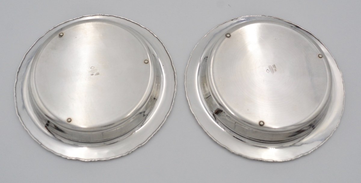 Pair Of Silver Metal Decanters / Bottles By Gandais Orfevre Circa 1834-photo-3