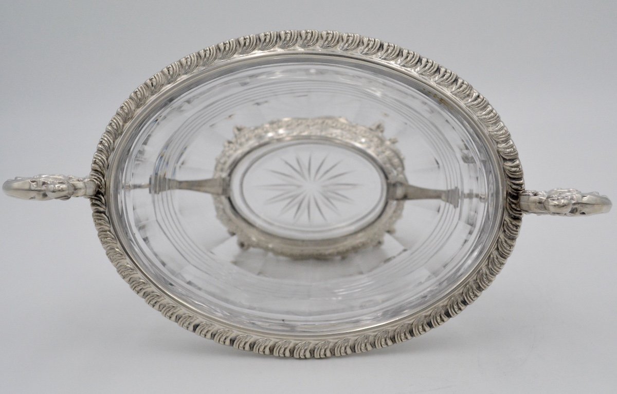 Sugar Bowl Silver Cristal Circa 1840 France   -photo-1