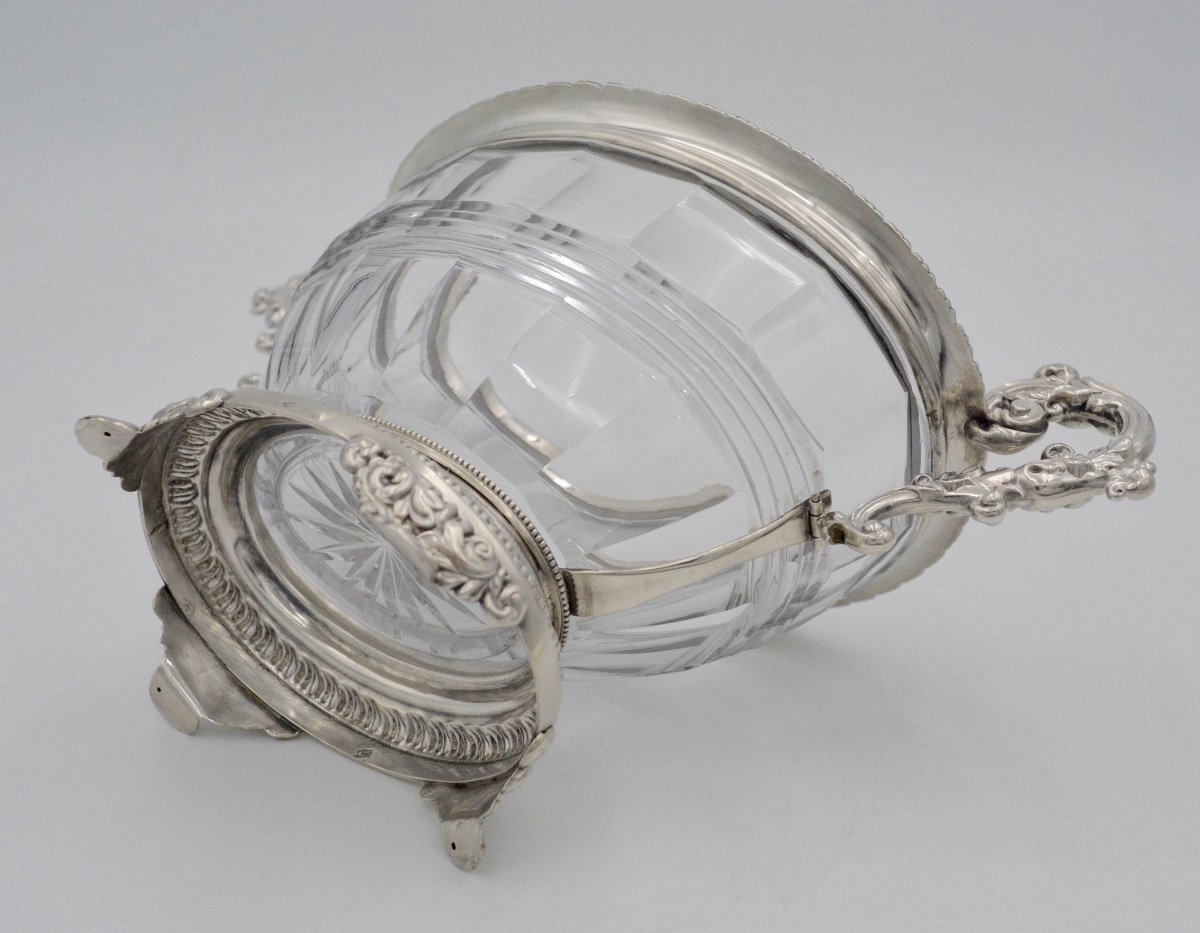 Sugar Bowl Silver Cristal Circa 1840 France   -photo-3