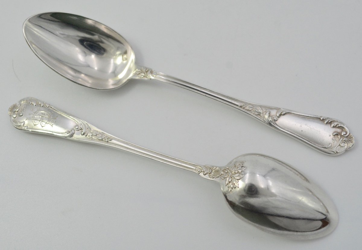 Coffee Spoons Set Of 18 Silver France Circa 1850-photo-2