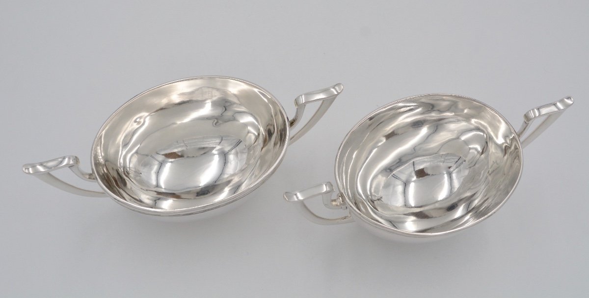 Poland. Pair Of Sauce Boats In Silver Early 20th Century-photo-2