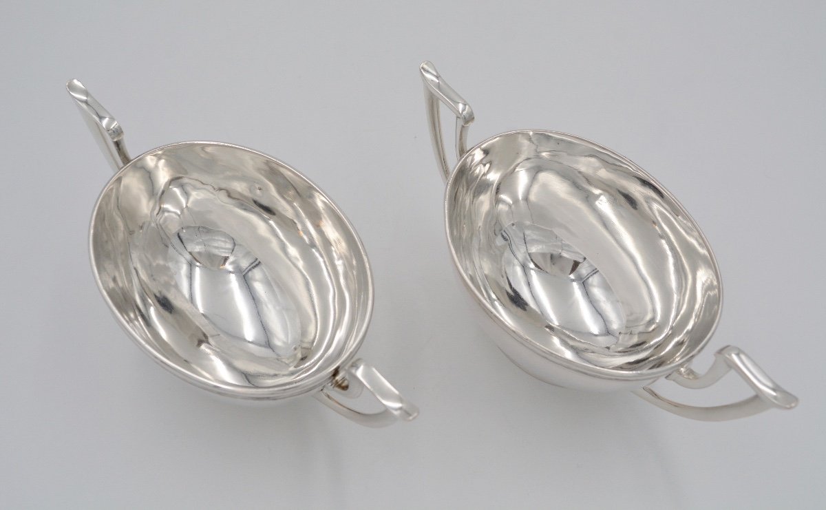 Poland. Pair Of Sauce Boats In Silver Early 20th Century-photo-3