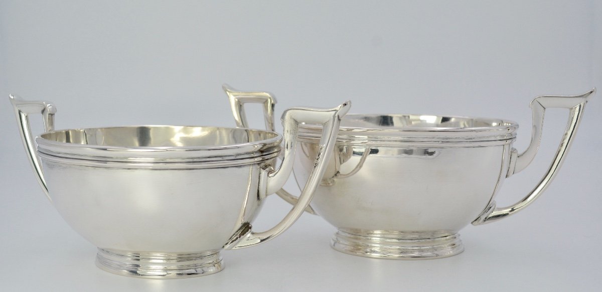 Poland. Pair Of Sauce Boats In Silver Early 20th Century-photo-5