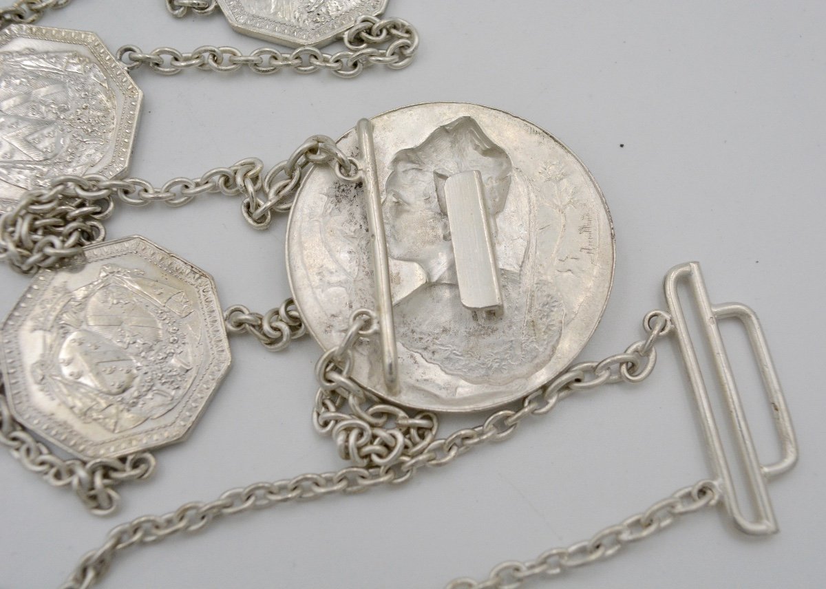 Ceinture De Mariage En Argent, France XIXe Siècle -photo-3