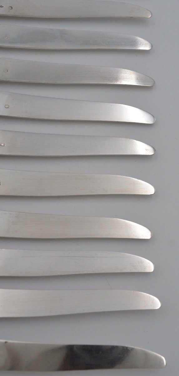 Fruit Knives In Silver And Mother Of Pearl Circa 1863-photo-2