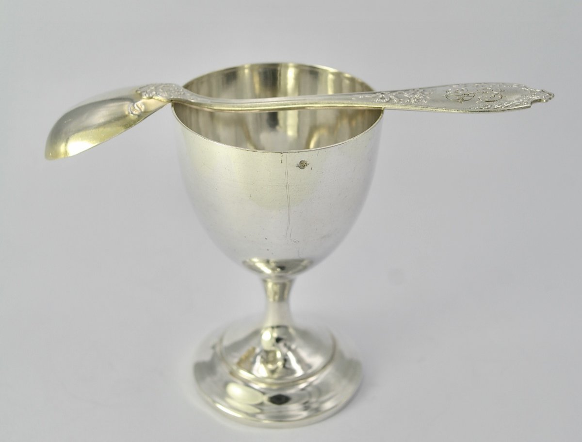 Egg Cup In Silver France Around 1880-photo-4