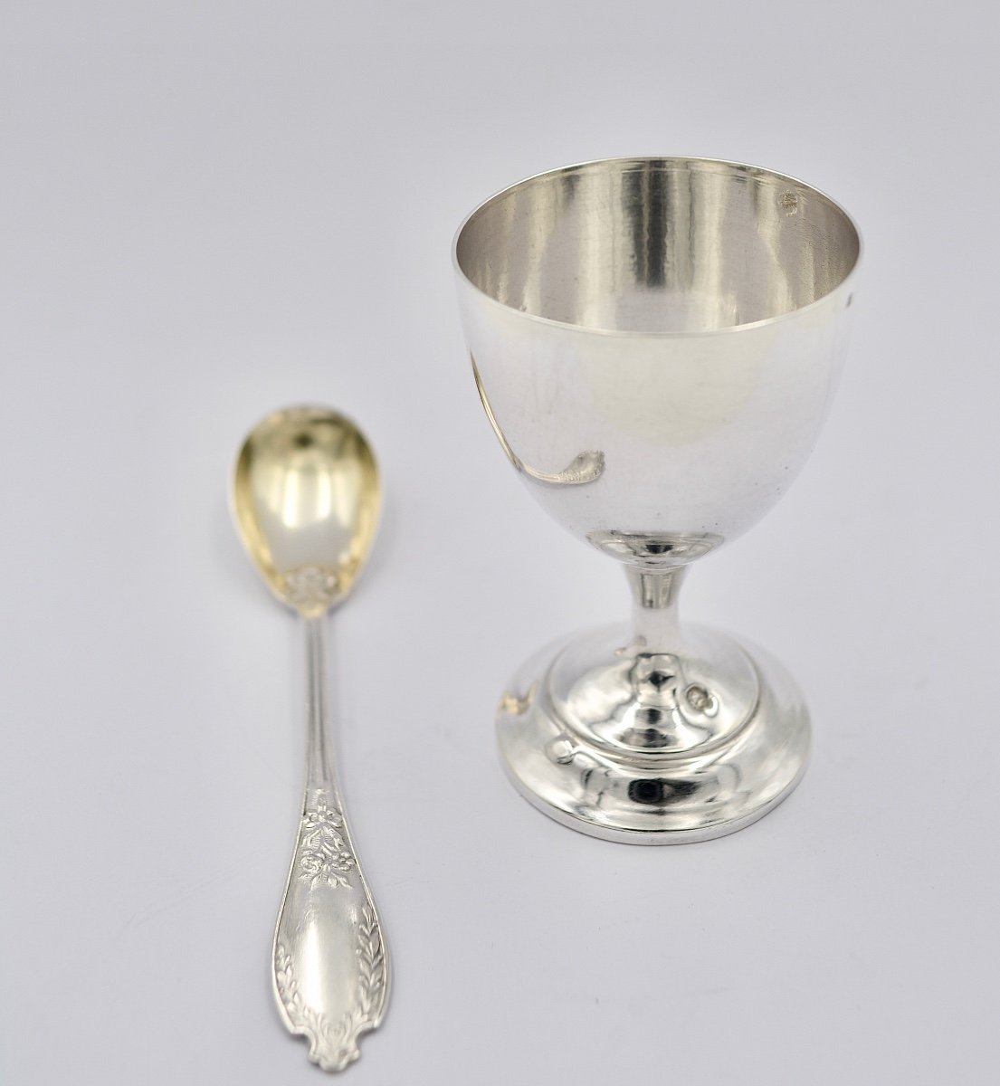 Egg Cup In Silver France Around 1880-photo-3
