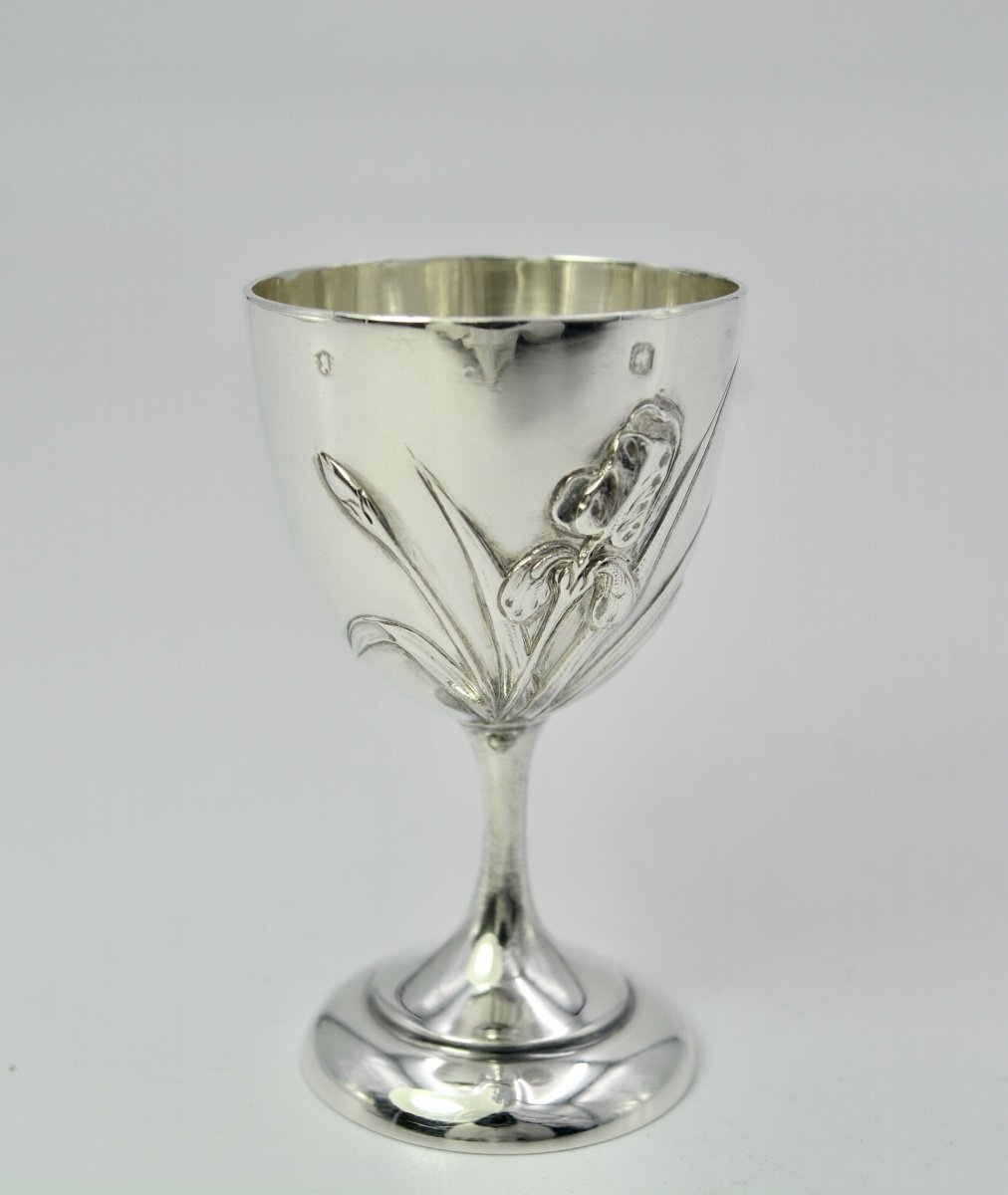 Art Nouveau. Coquetier En Argent France Vers 1890-photo-2