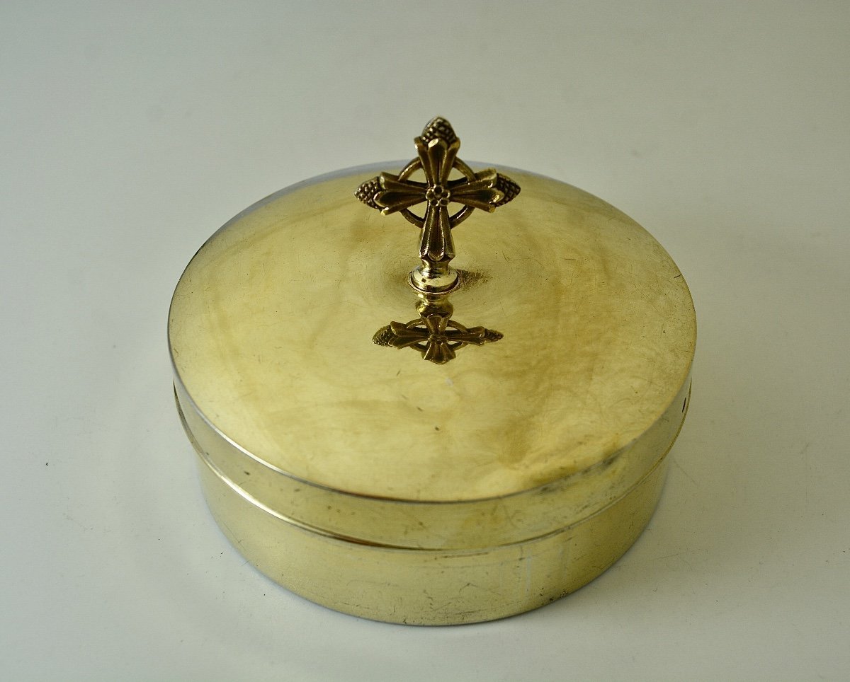 Lunula Box And Its Lunula. Golden Silver, By Berger - Nesme Orfèvre Around 1900-photo-2