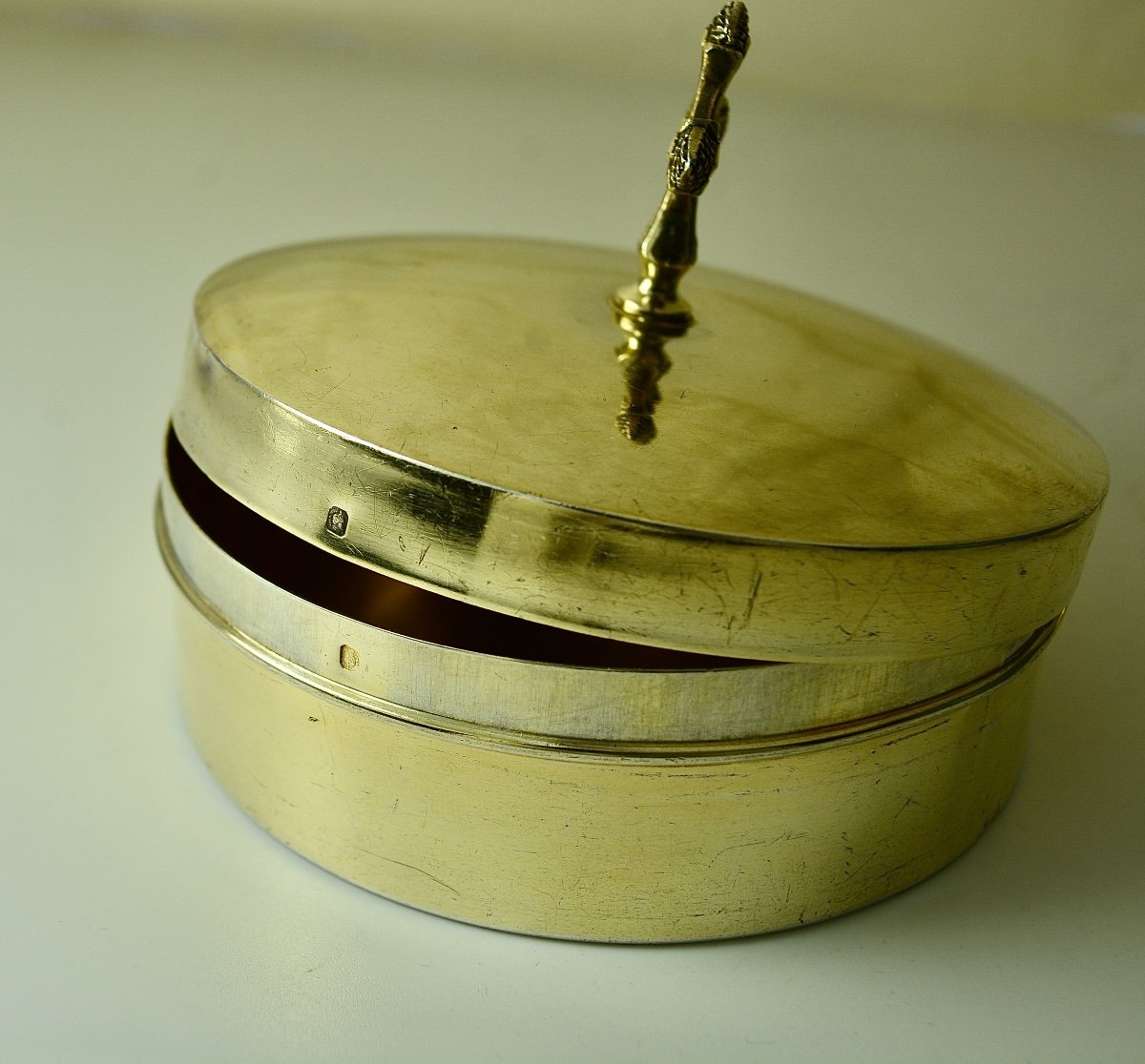 Lunula Box And Its Lunula. Golden Silver, By Berger - Nesme Orfèvre Around 1900-photo-4