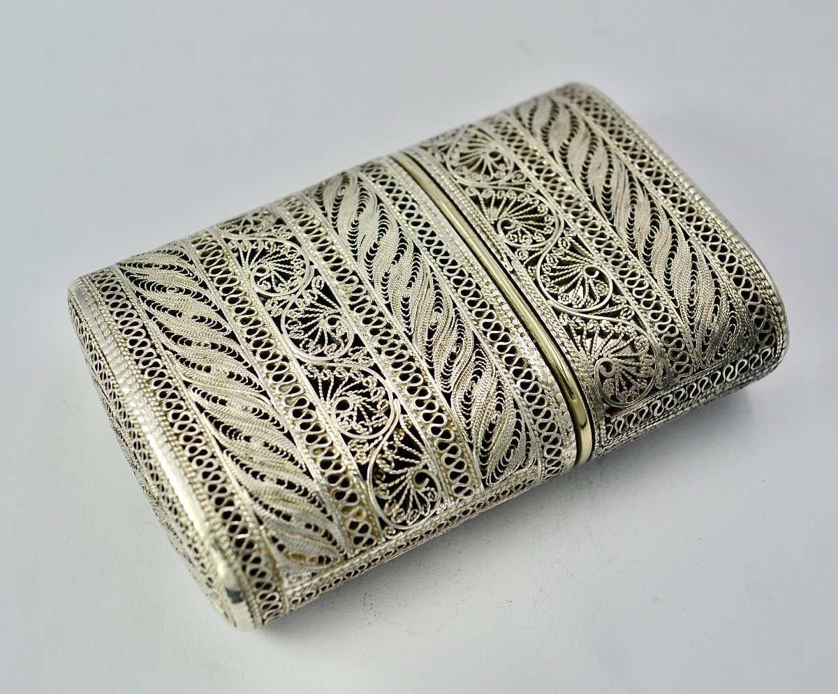 Filigree Silver Card Box, Early 20th Century