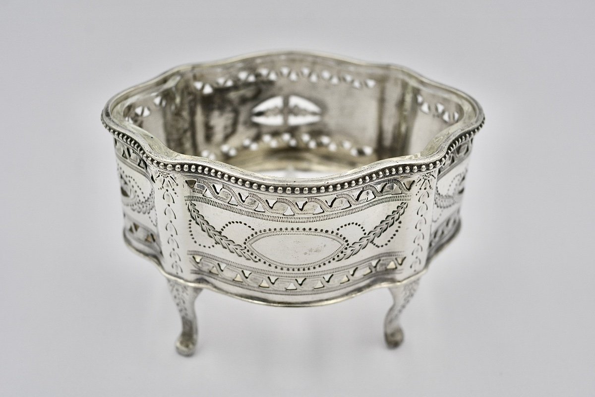 Saleron / Salière En Argent Anglais Vers 1894 -photo-2