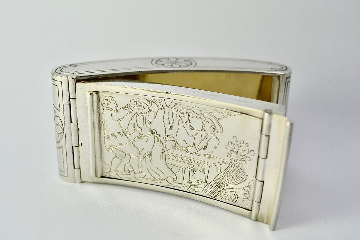 Snuffbox / Silver And Vermeil Box / Hanau Nineteenth Century