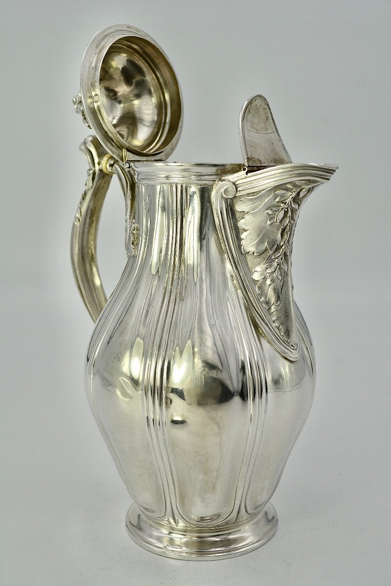 Baluster Jug In Silver France Around 1900-photo-7