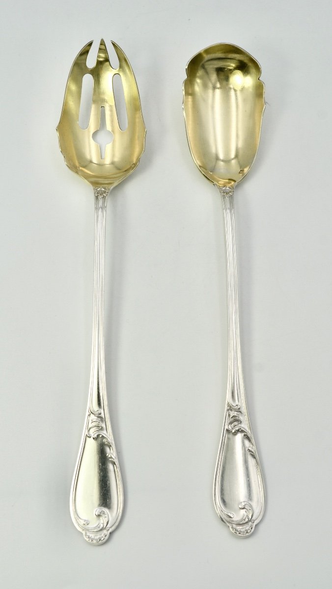 Couverts à Salade Argent Par Boivin Orfèvre Vers 1905-photo-3