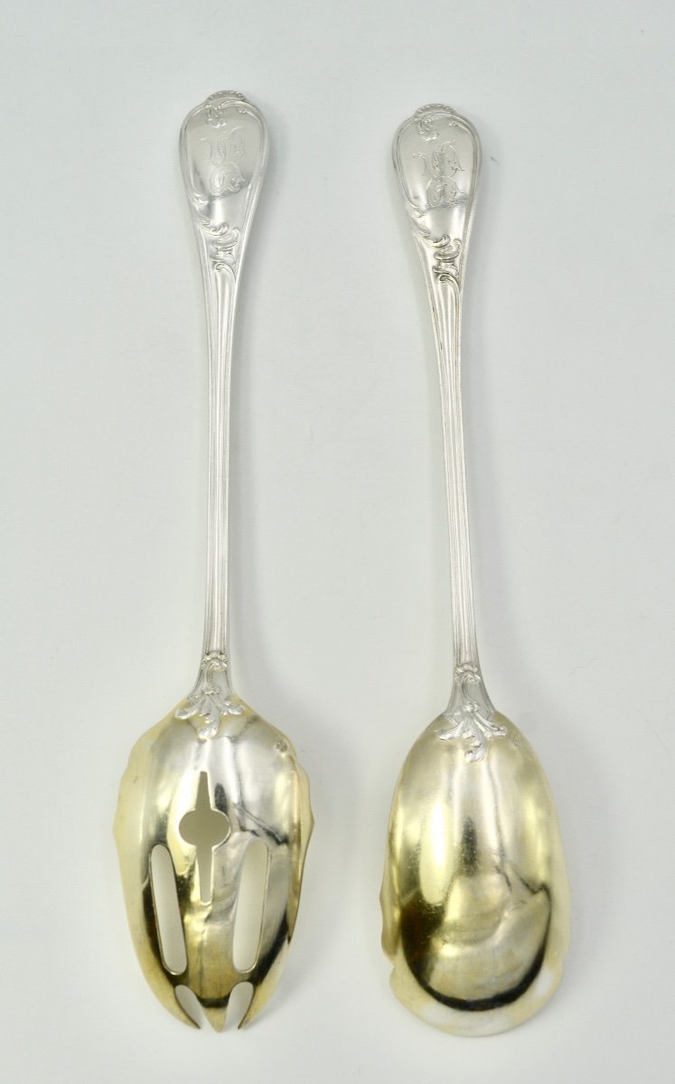 Silver Salad Cutlery By Boivin Orfèvre Circa 1905-photo-4