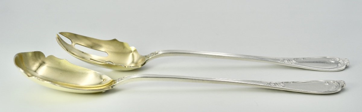 Couverts à Salade Argent Par Boivin Orfèvre Vers 1905-photo-2