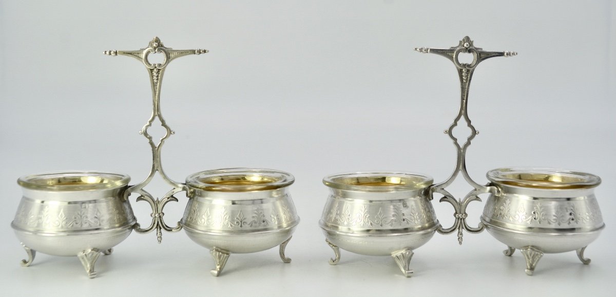 Pair Of Double Salt Cellars / France Around 1870-photo-2