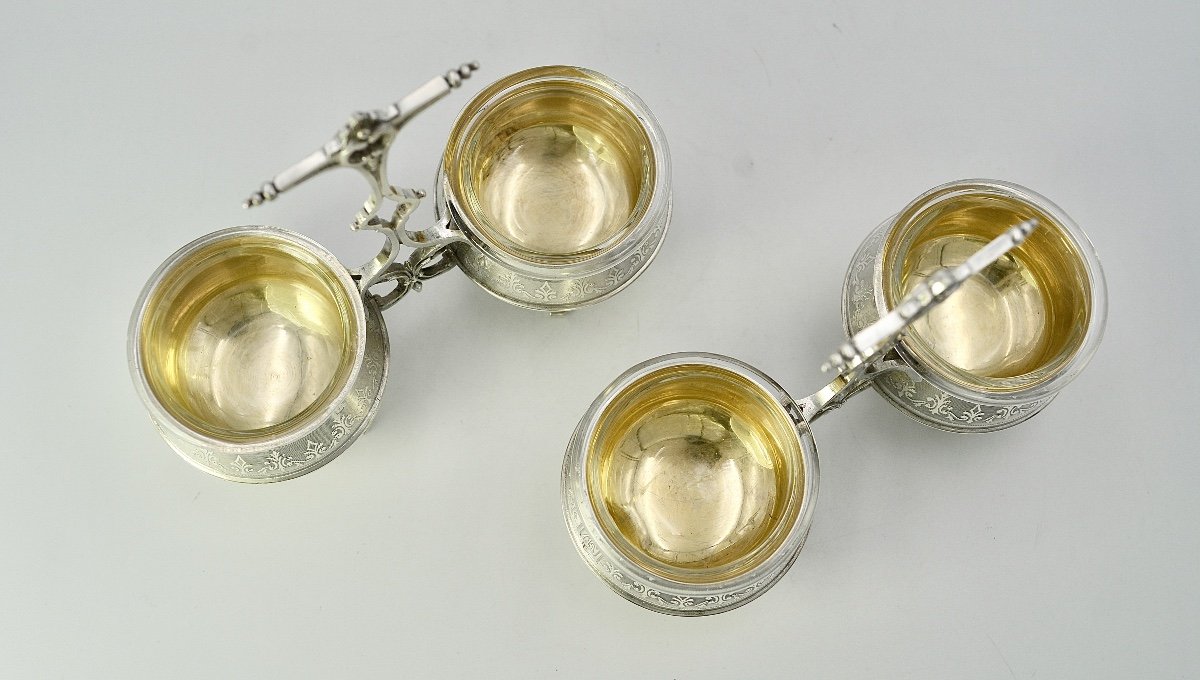 Pair Of Double Salt Cellars / France Around 1870-photo-3