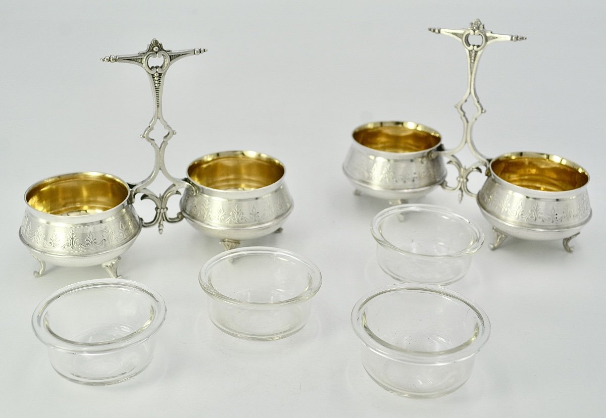 Pair Of Double Salt Cellars / France Around 1870-photo-1