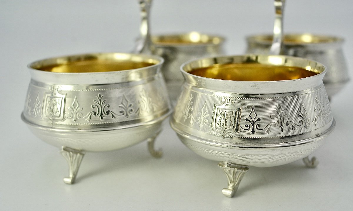 Pair Of Double Salt Cellars / France Around 1870-photo-3