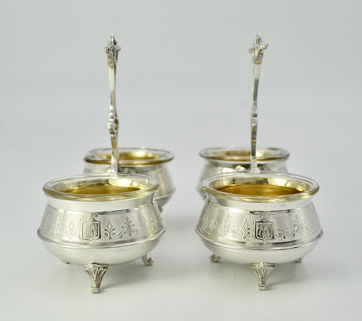 Pair Of Double Salt Cellars / France Around 1870-photo-7