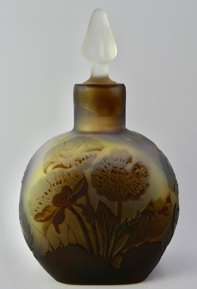 Emile Gaillé. Multilayer Glass Perfume Bottle Circa 1900