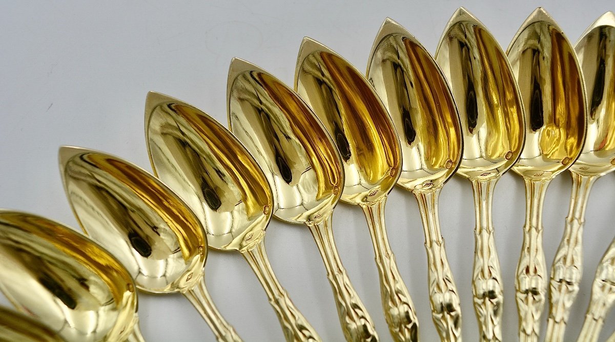 Golden Silver Tea Spoons / Napoleon III-photo-5