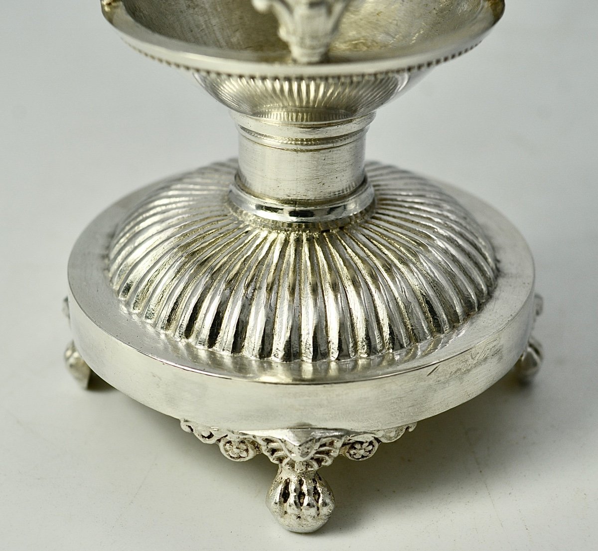 Crystal And Silver Mustard Pot, France Spoon Circa 1823-photo-8