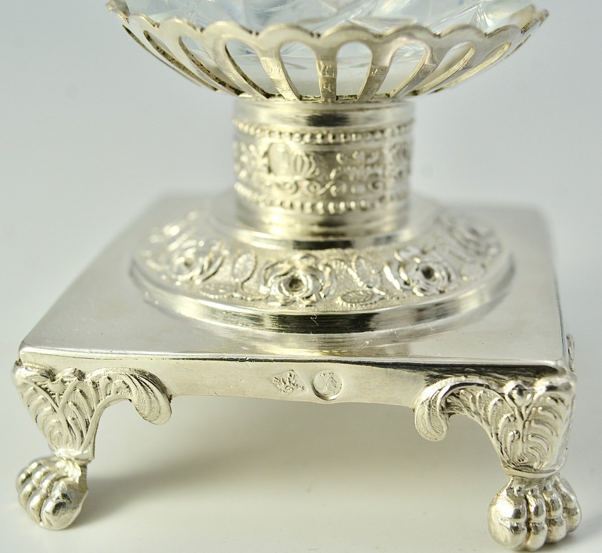 Salt Shaker In Silver And Glass, Paris Circa 1809-1819-photo-3