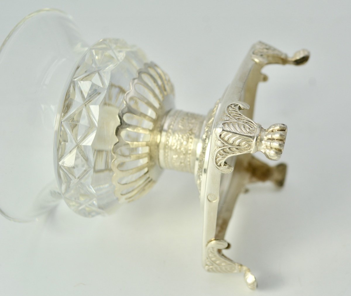 Silver And Glass Salt Shaker, Paris Circa 1809-1819-photo-4