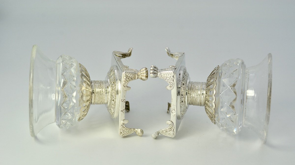 Silver And Glass Salt Shaker, Paris Circa 1809-1819-photo-6