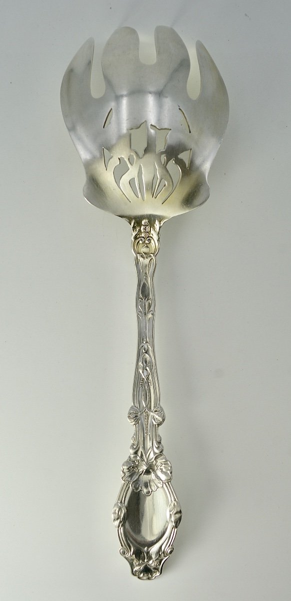 Art Nouveau. Fourchette à Salade en argent / Gorham Vers 1886-photo-2