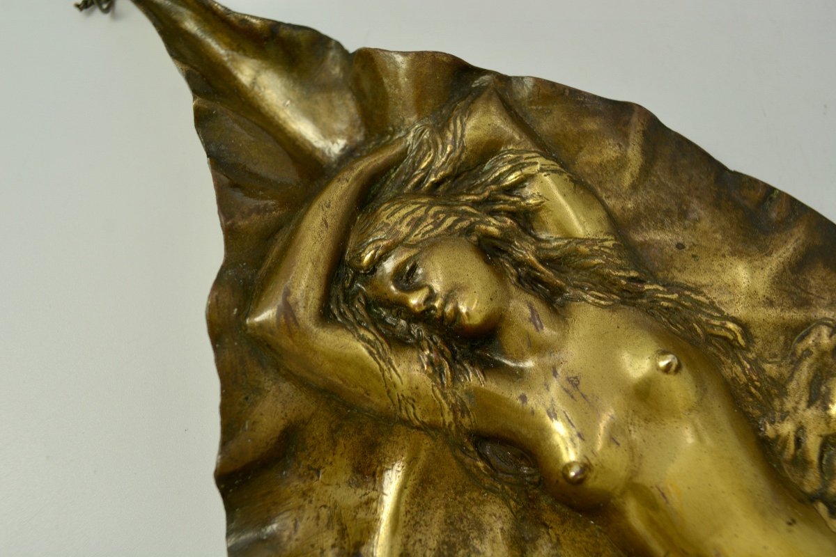 Art Nouveau, Bronze Femme Demi-nue, Par Delperier -photo-3