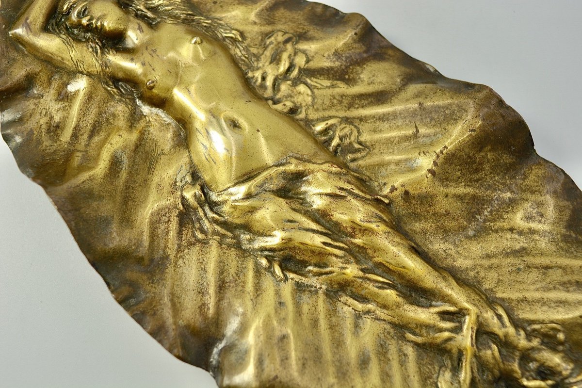 Art Nouveau, Bronze Femme Demi-nue, Par Delperier -photo-4