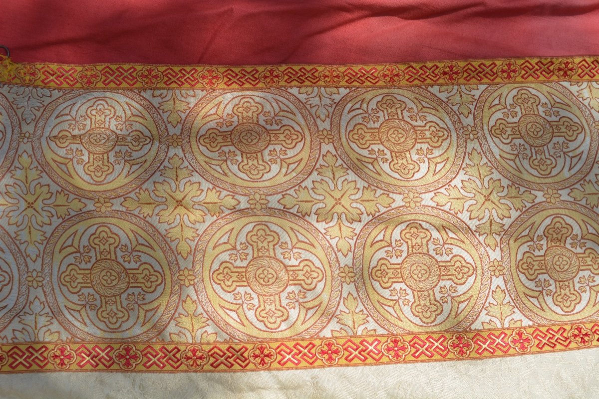 Chape / Pluvial Broderie soie, Fin Du XIXe Siècle -photo-5