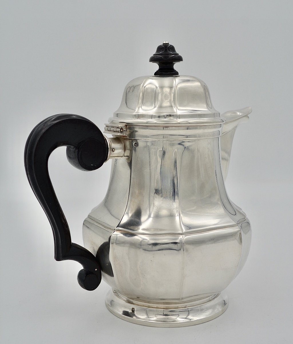 Christofle France. Cafetiere / Verseuse En Argent, époque Art Deco -photo-2