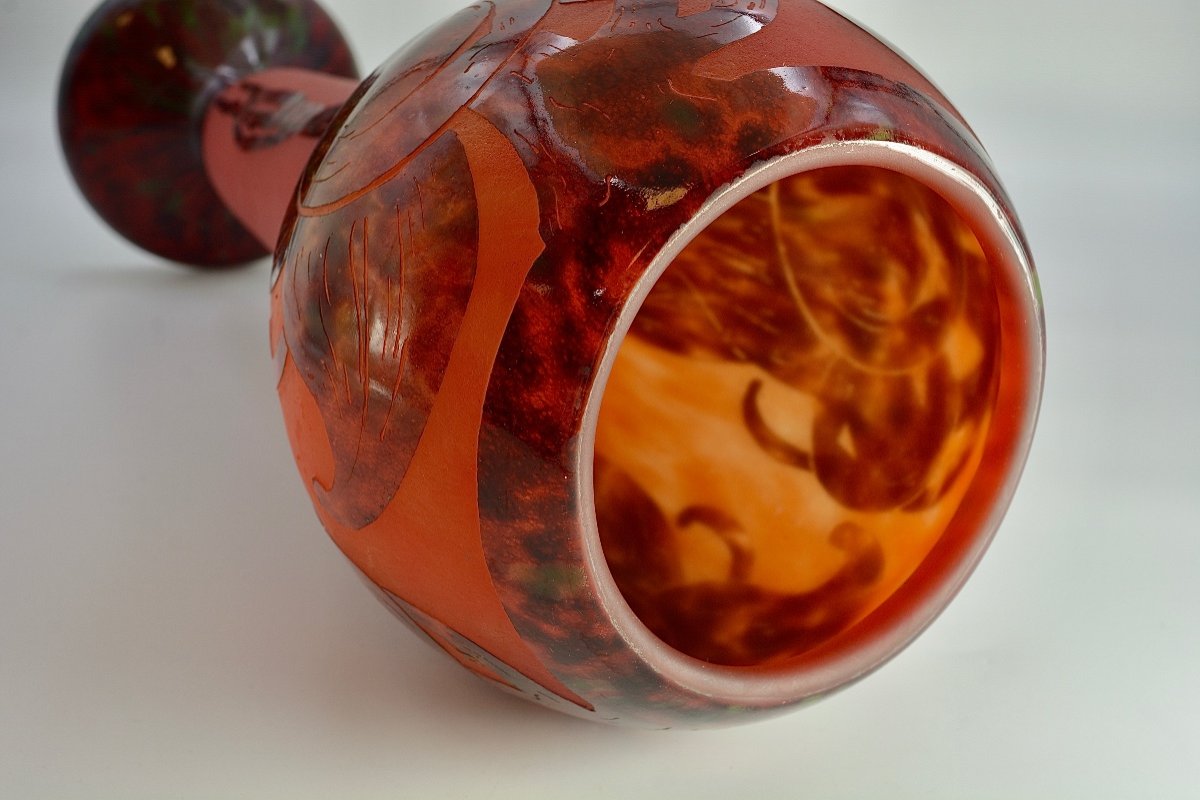 Le Verre Francais. Vase Art Déco vers 1920-photo-3