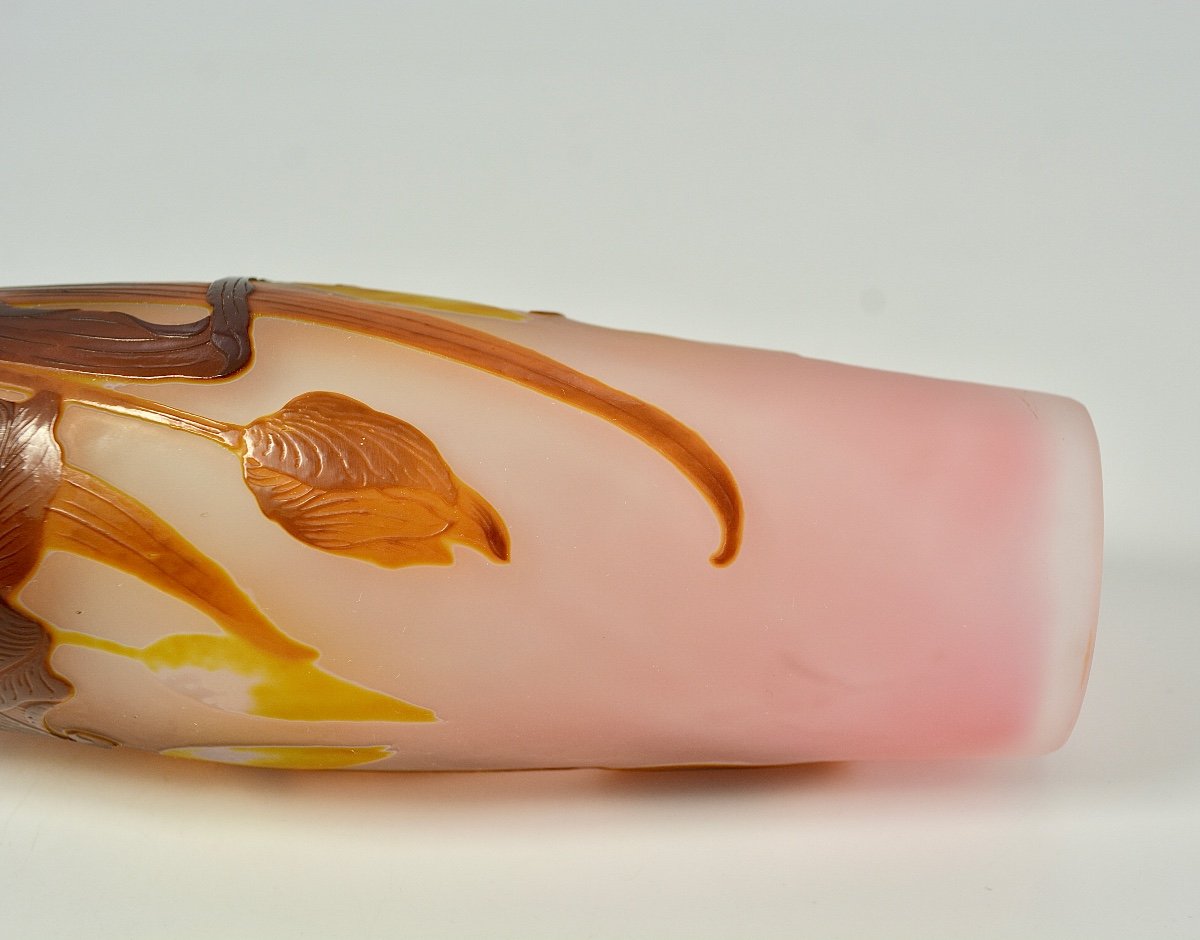 Gallé Vase Cleared With Acid. Art Nouveau. Sign-photo-2