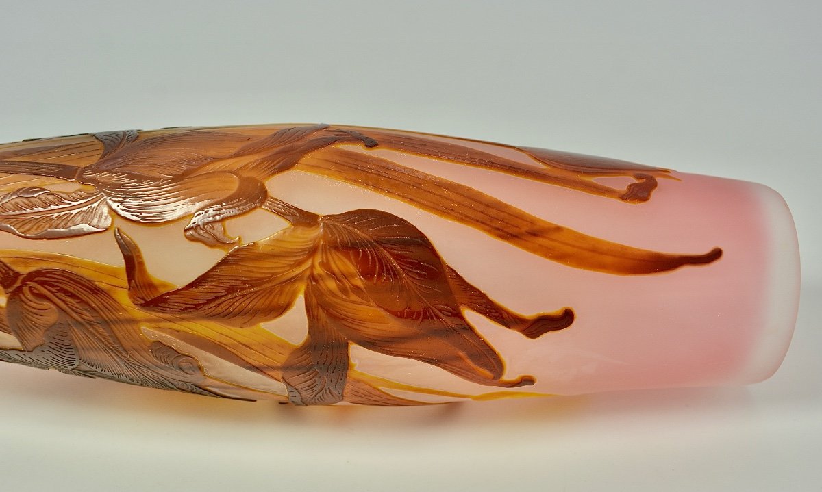 Gallé Vase Cleared With Acid. Art Nouveau. Sign-photo-3