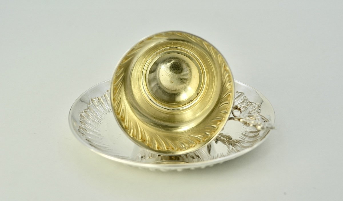 Tasse Et Sa Sous-tasse, Argent France Vers 1900-photo-5