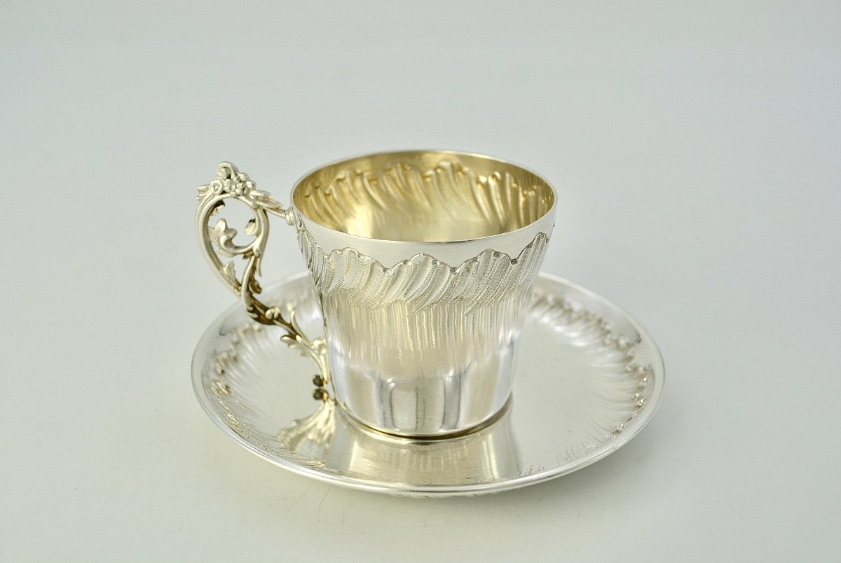 Tasse Et Sa Sous-tasse, Argent France Vers 1900