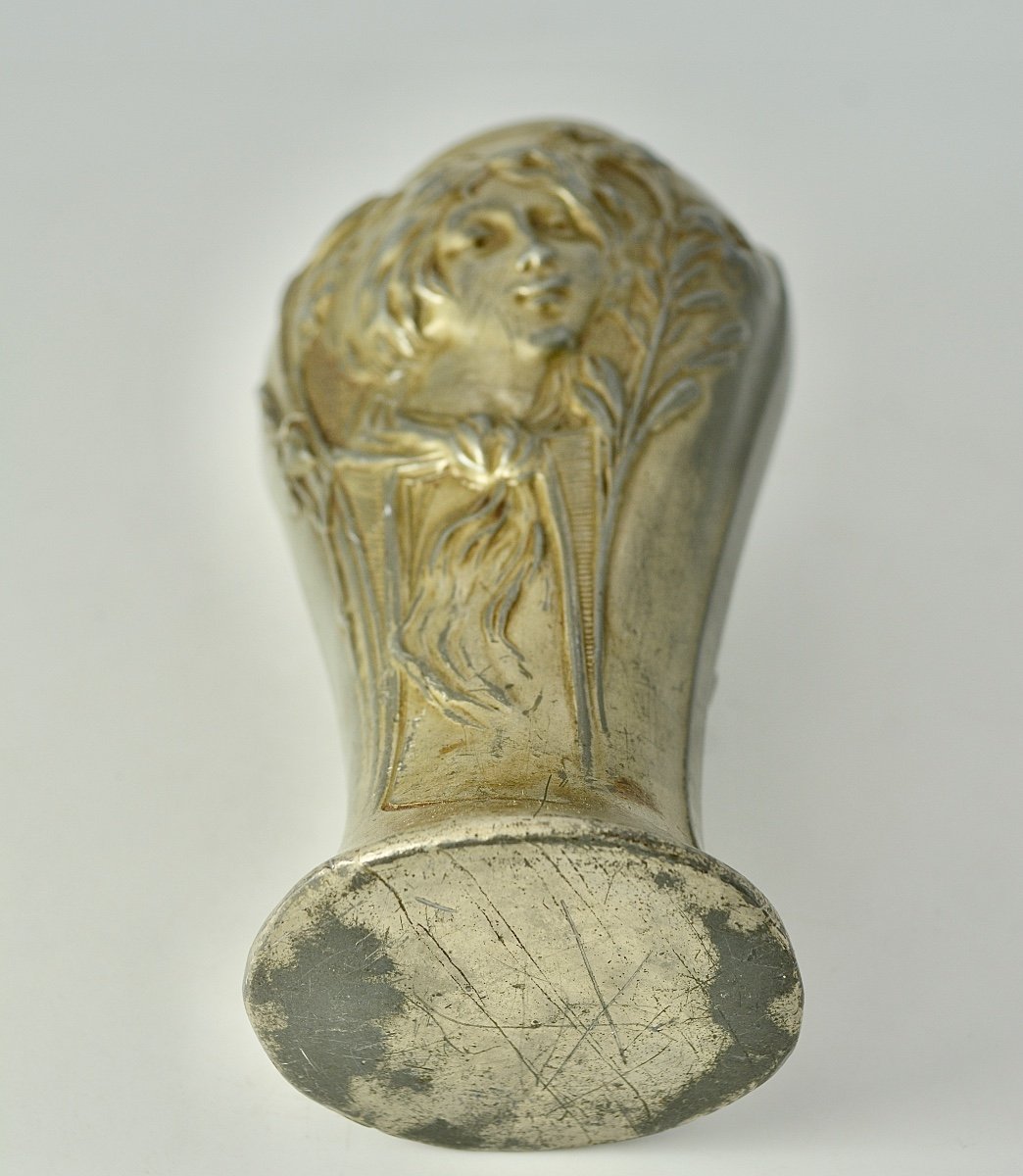 Art Nouveau. Pewter Vase / George Flamand-photo-5