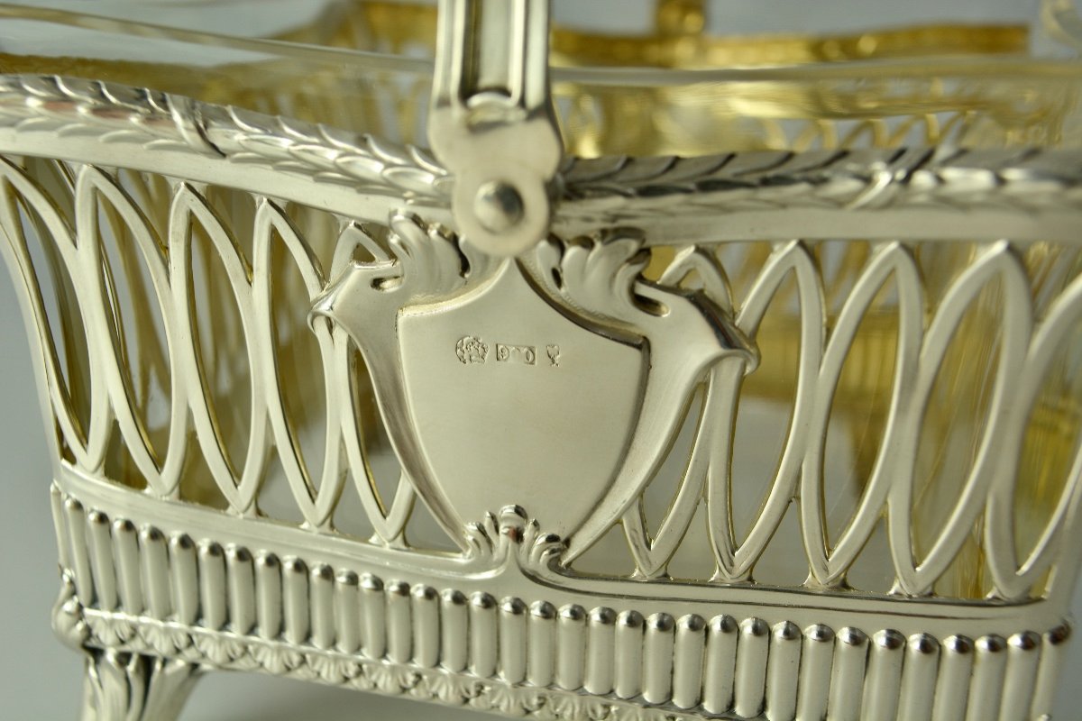 Silver And Glass Basket, Germany Circa 1900-photo-7