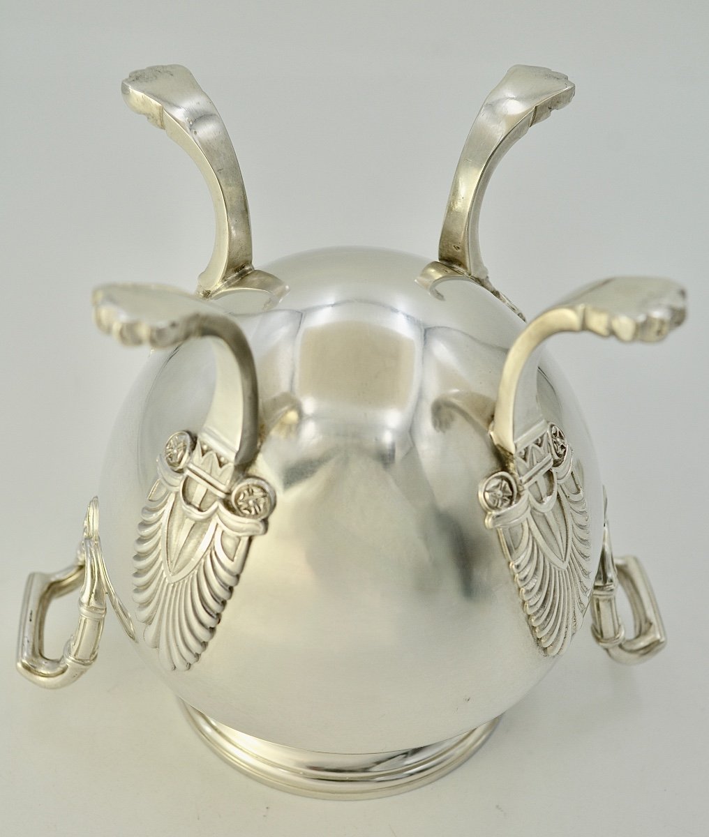 Pot à Confiture / Sucre En Argent France Vers 1900, Style Empire-photo-1