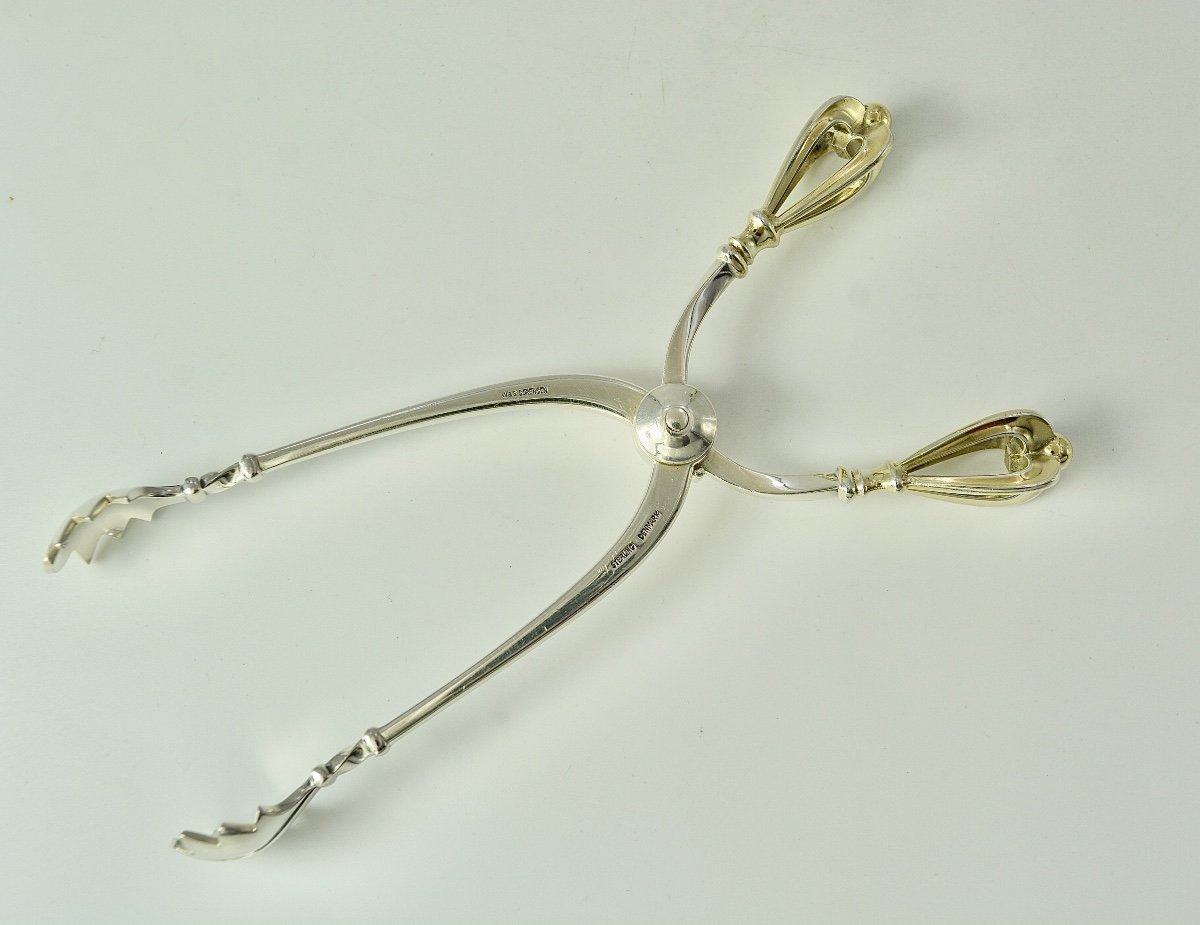 Pince à Glaçons / Sucre, Argent Denmark XXe Siècle 