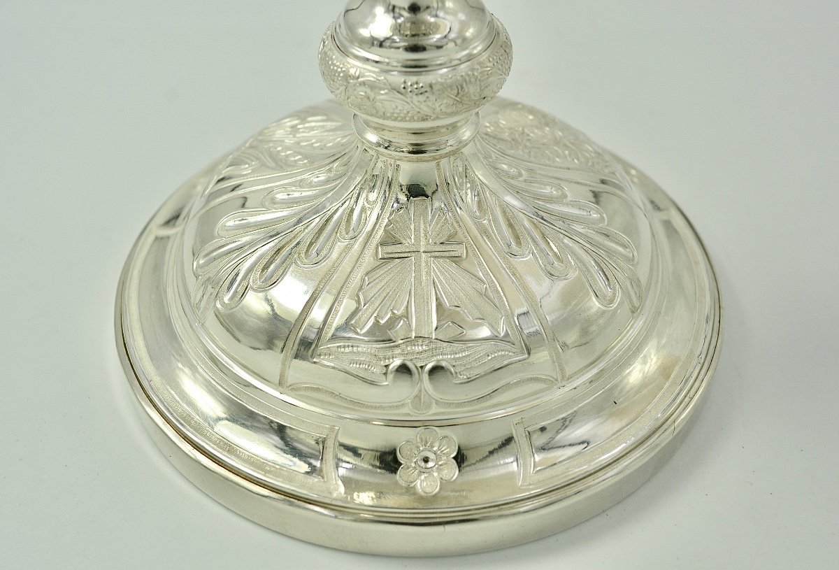 Chalice And Its Paten In Silver And Bronze France, Early Nineteenth Century-photo-4